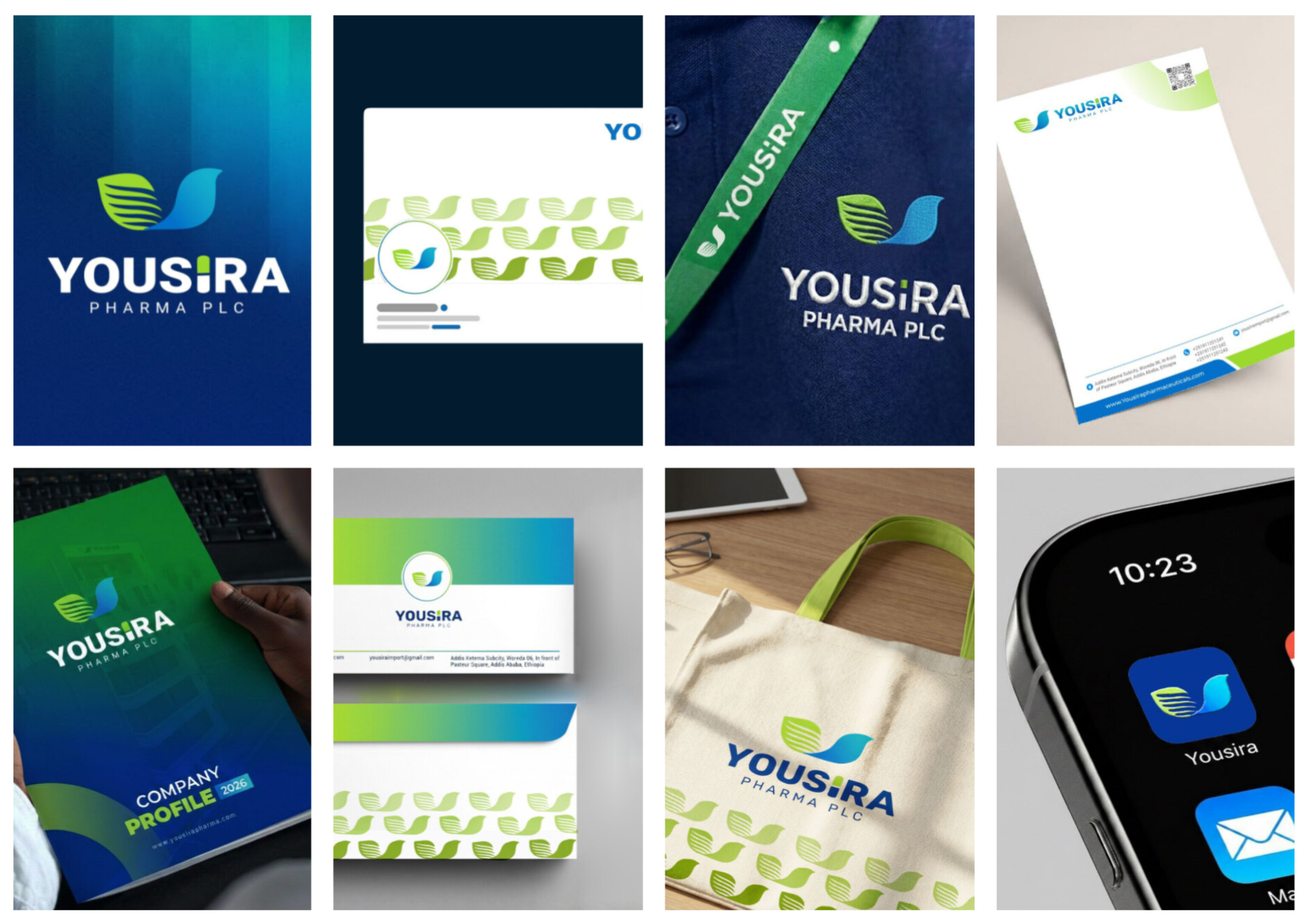 Brand Identity Design for YOUSIRA pharma plc. brandidentity brandingstudio brandstrategy corporatebranding creativeagency dribbbledesign graphicdesign logodesign visualidentity