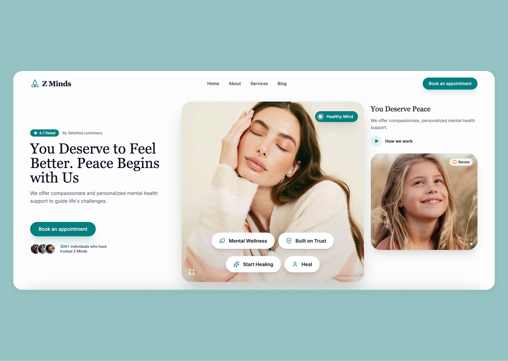 Designing for mental wellness website ai ui ux