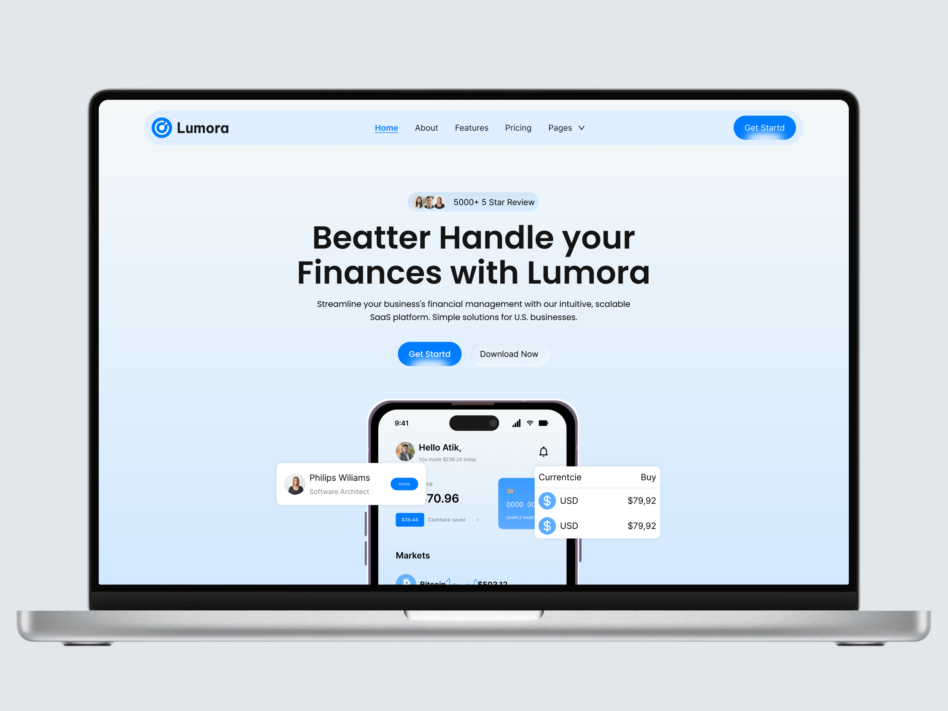 Smart Finance Management Made Simple banking crypto finance finance finance home page finance landing page finance website fintech product design saas saas landing page saas ui ui design ux design web design