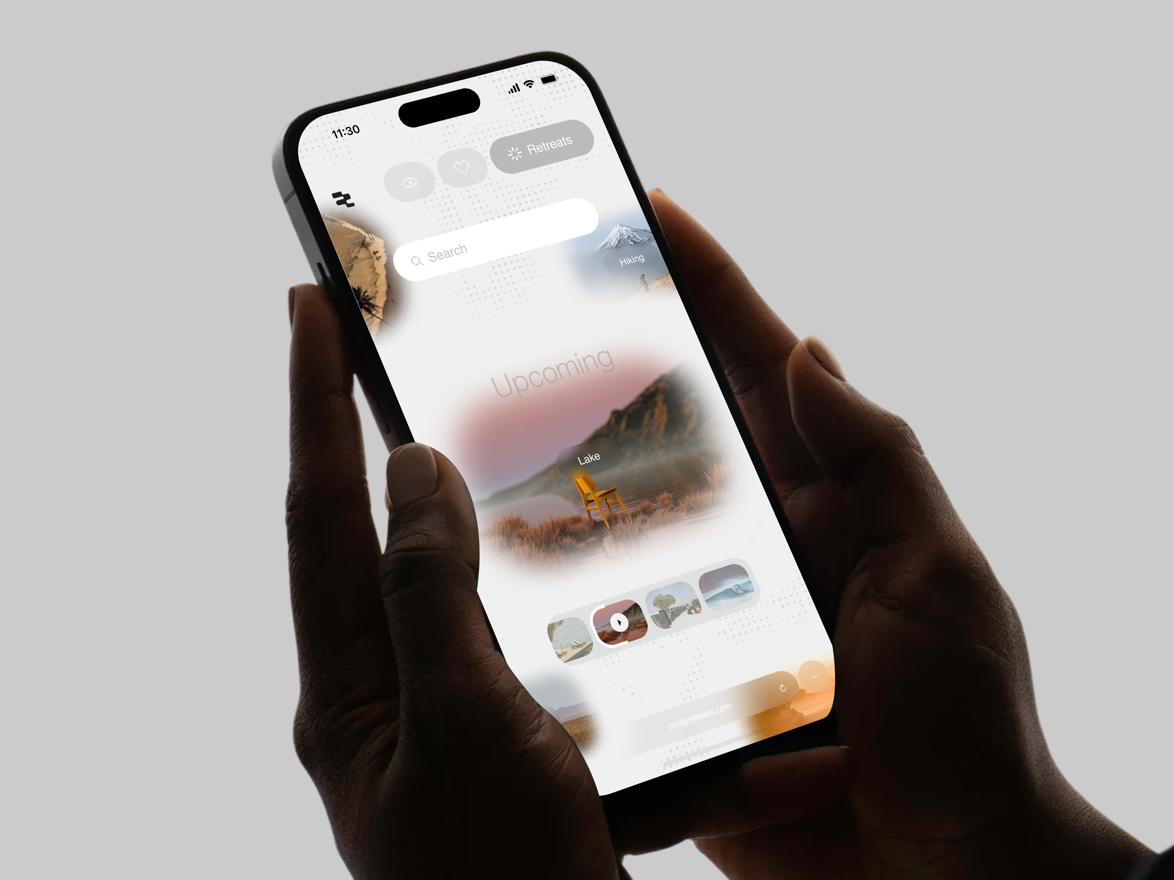 Onda Retreat Mobile – Travel Booking Platform admin ai app b2b crm dashboard design healthcare interface mobile mobile app mobile design retreat saas ui ui design ux ux design wellness yoga