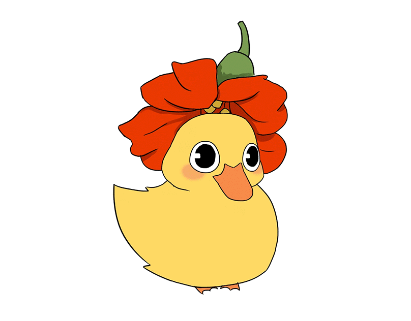 Duck gif animation cute drawing duck ducky flower illustration photoshop