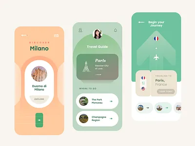 Travel Mobile App app clean design flat mobile ui ux