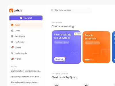 Quizzo learning cards 🃏 design graphic design product design ui ui design