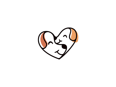 Happy Valentine! brand branding design dog elegant funny happy hear illustration line linear logo logotype love mark minimalism minimalistic modern sign valentine