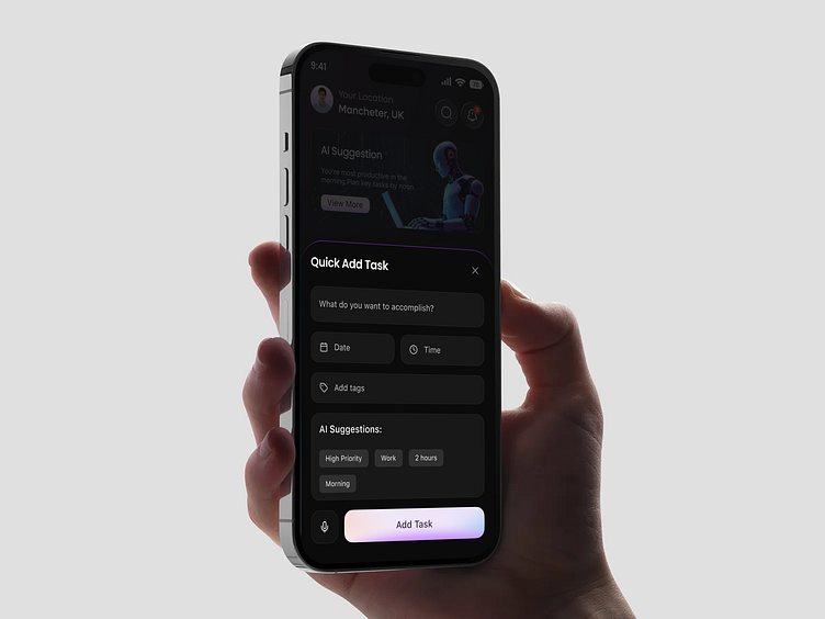 AI-Assisted Task Entry Mobile App by Creative Studio on Dribbble
