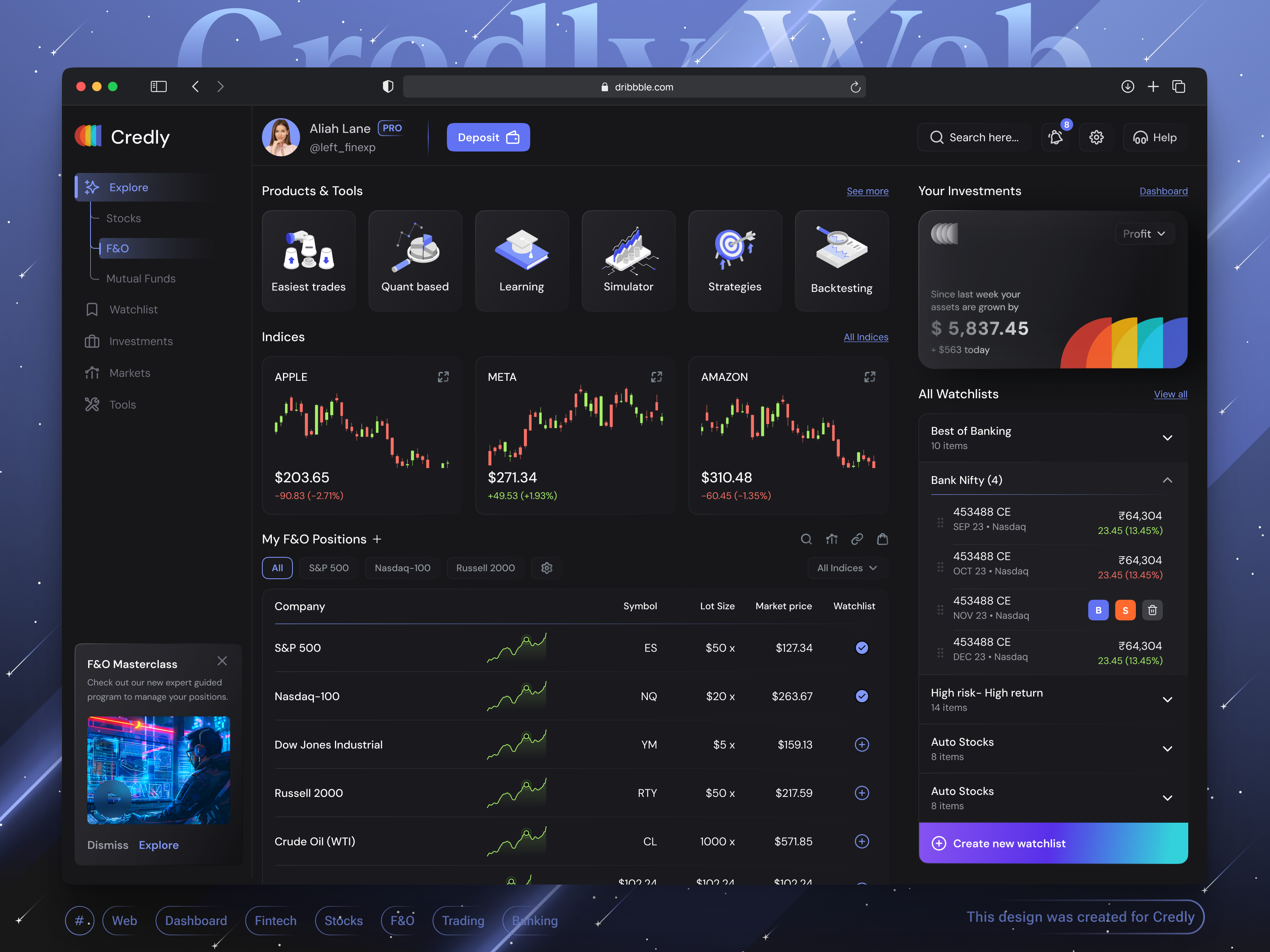Finance Dashboard - Web Design