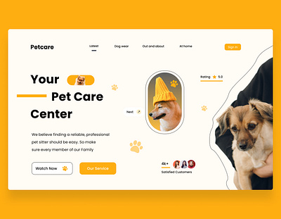 Pet Website app app design design illustration mobileapp pet website pet websites product design ui uiux website