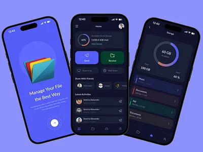 File Manager Mobile App animation app app ui design cloud directory dropbox file manager file manager app file mangement folder ios mobile mobile app saas saas app simple animation storage