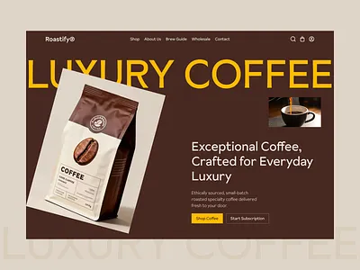 Coffee Shopify E-commerce Website beverages website coffee website design drink website ecommerce ecommerce website food website home page landing page marketing website restaurant website shopify shopify store shopify websie ui design web design website