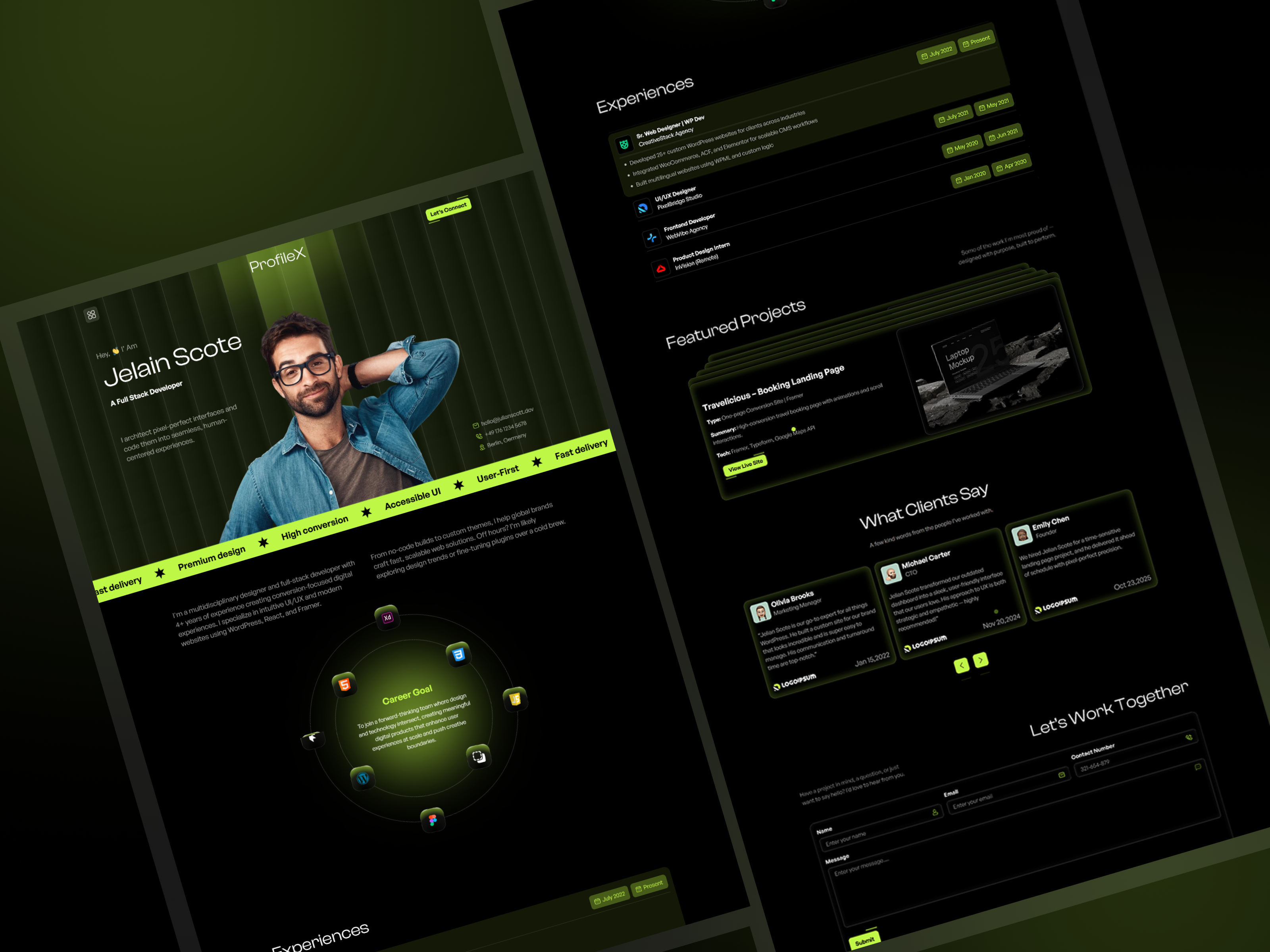 ProfileX: Resume Template figma design figmatoframer fiverr framer framer design framer developer framer template landing page resume template uiux website design website development