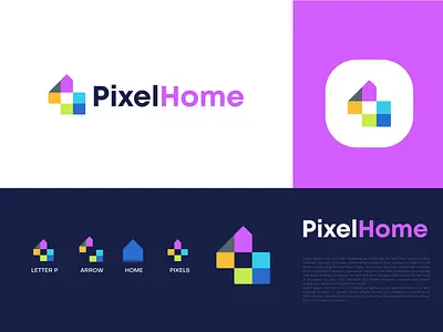 Modern Logo Design for Pixel Home abstract logo agency app branding bulding business colorful company logo creative logo home housing logo logo designer logo identity logo maker modern modern logo print real estate
