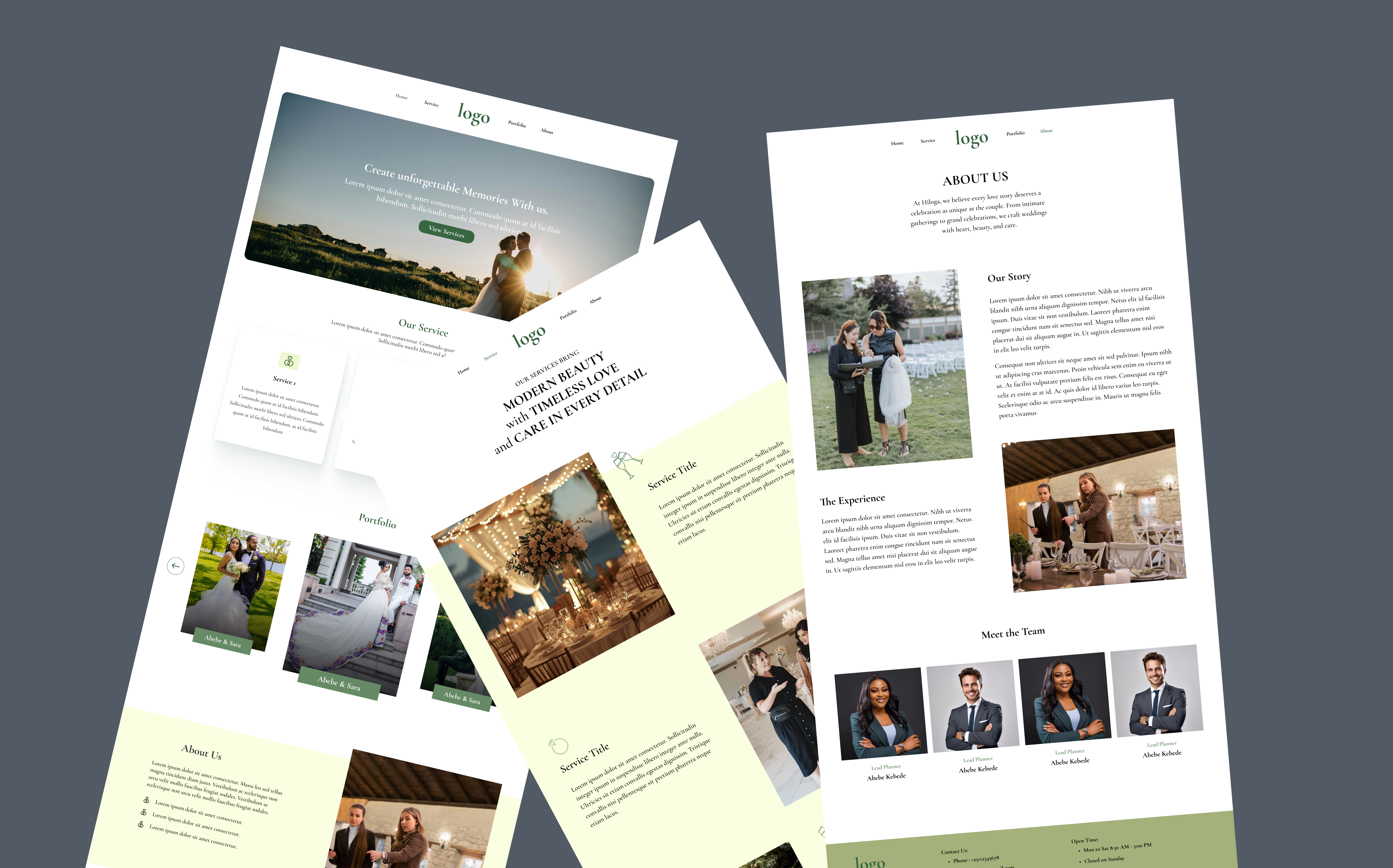 Wedding Planner website about us home page service page ui ui ux design wedding