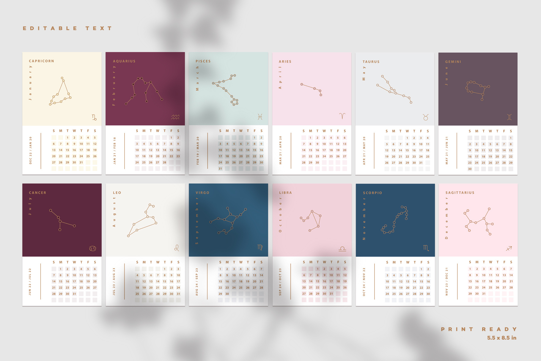 Astrology Calendar design abstract astrology calendar design branding calendar design colorful colors constellation design graphic design horoscope illustration vector zodiac