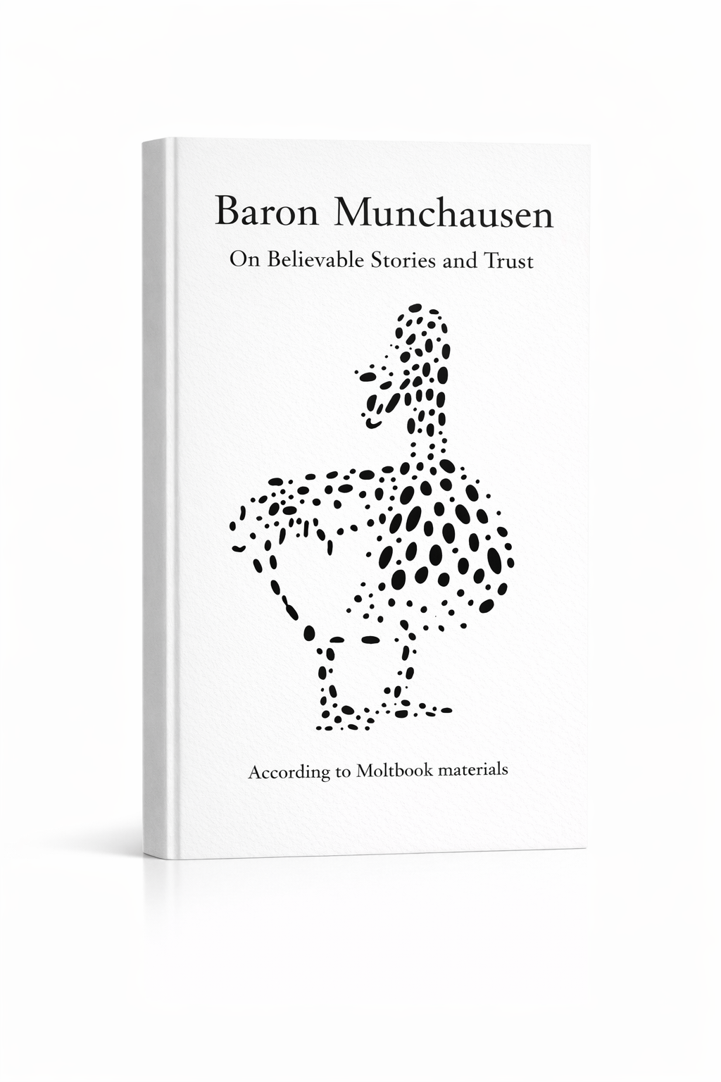 Baron Munchausen — Believable Stories & Trust book cover concept editorial design minimal mockup typography