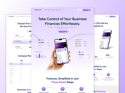 Financial Management SaaS Website Landing Page accounting software landing page budgeting app ui expense management website finance dashboard ui financial management financial management saas fintech website design landing page saas uiux web design