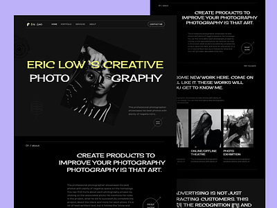 Personal portfolio website app brand design designer junaki personal branding personal website photographer website design photography portfolio website typography ui uiux website design