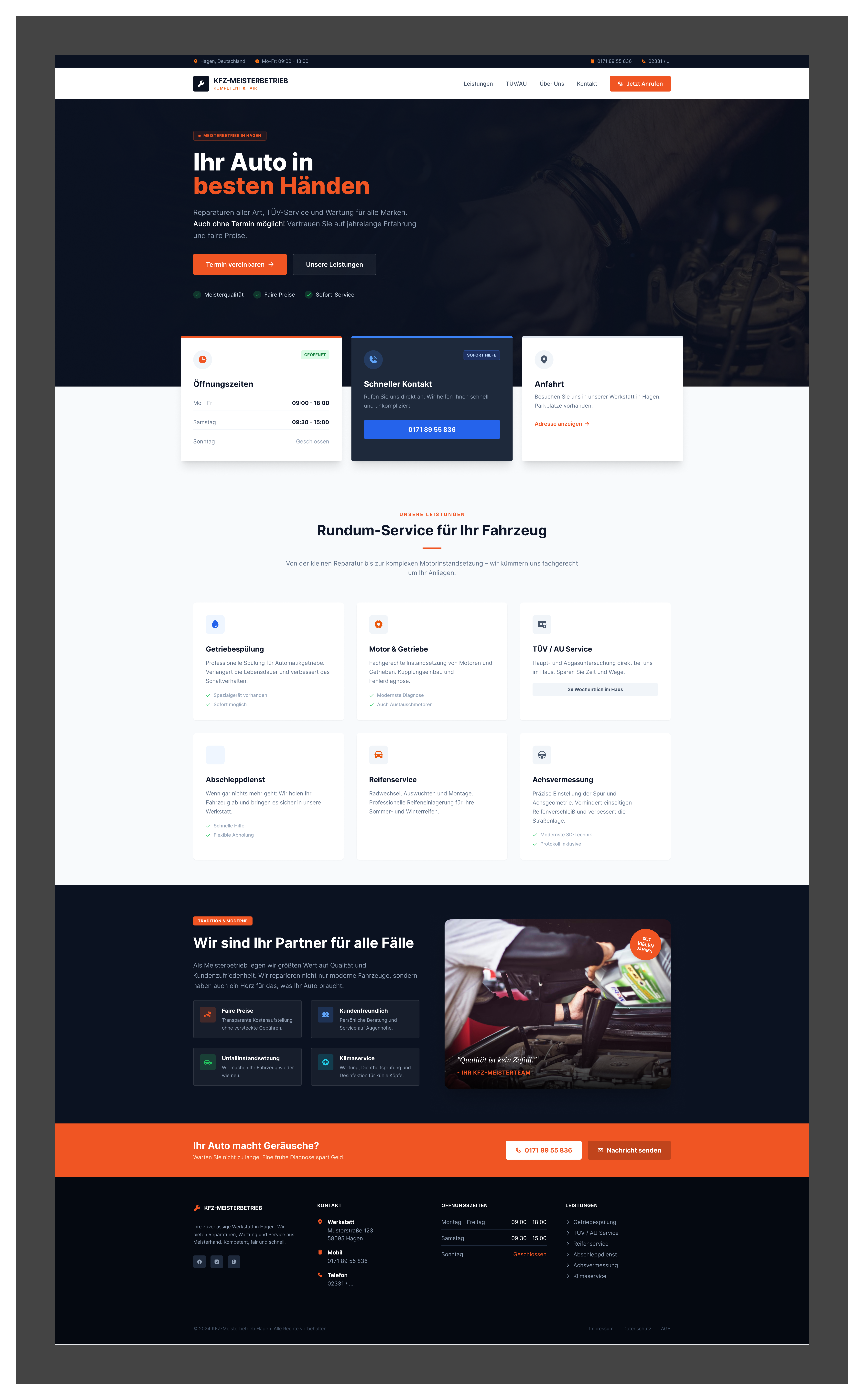 KFZ Automobile Landing Page Design 3d agency ai design ai design agency animation branding design dtmotion framerstudio graphic design illustration landing page logo motion graphics nocode nocodeagency pieartstudio ui vector