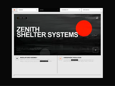 ZENITH SHELTER SYSTEM Landing Page Design agency ai design ai design agency design framerstudio illustration landing page nocode nocodeagency ui