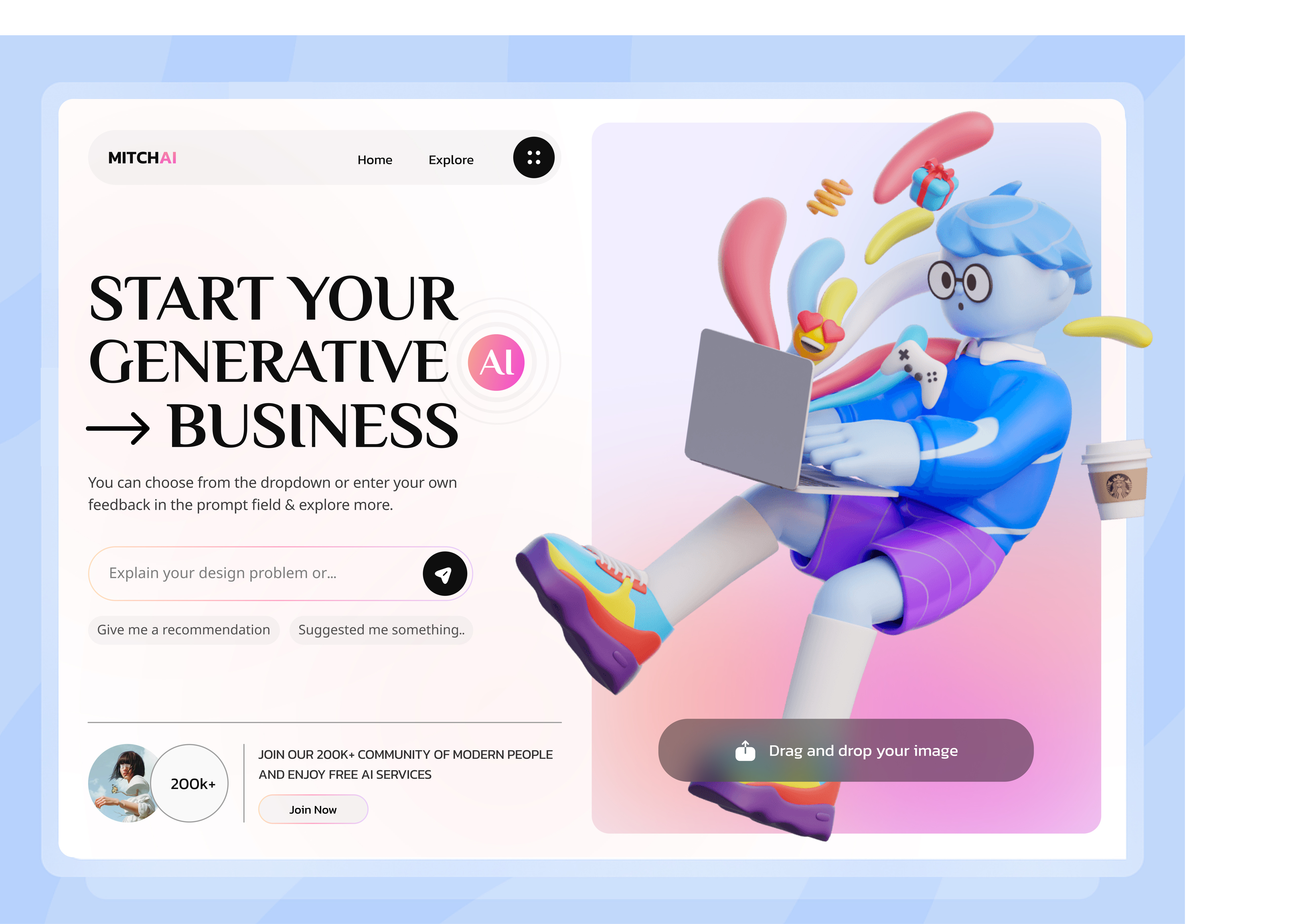 MitchAI - AI Platform Website Design ai assistant ai chatbot ai startup ai technology ai tools ai website ai website design banking website digital banking finance finance management website finance website homepage landing page saas startup ui ux wallet website web design website design