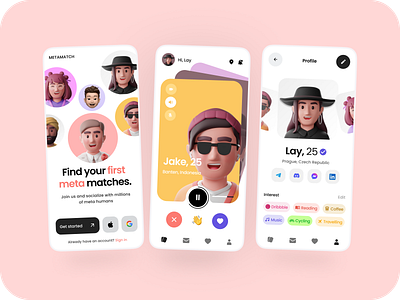 Dating App UI appdesign design mobile design screens ui uidesign valentine