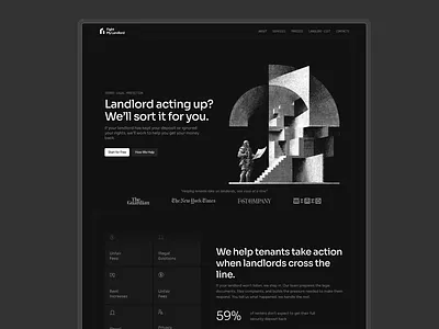 Dark mode legal landing page dark dark mode dark theme landing landing page monochrome uiux web design