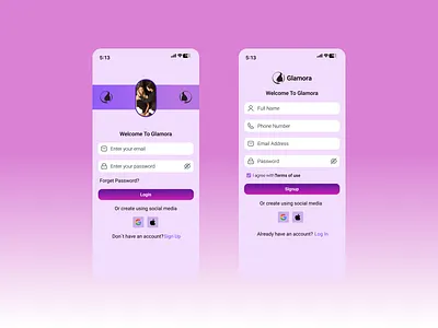 Log in/ Log out Screen Saloon Booking