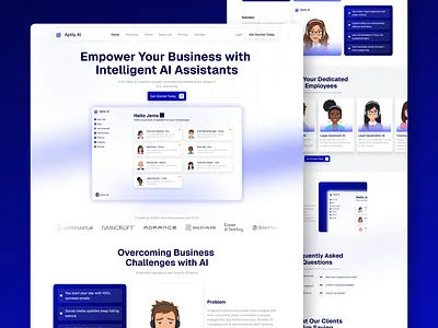 Aptly AI – AI Employee Platform Website Design ai assistants ai driven solutions ai in business ai platform business automation digital transformation landing page product design responsive web design saas saas design startup design ui design ux design uxui design web design