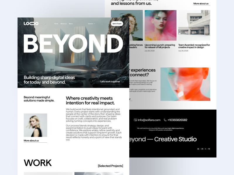 Agency Portfolio Website agency agency portfolio agency website design clean landing page design minimal portfolio website single page ui ui designer ui ux design web design ui webn design