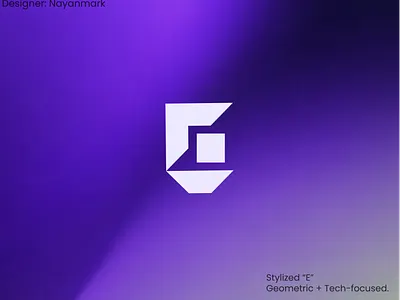 Stylized “E” monogram logo with a bold geometric and tech-focuse abstract logo ai logo brand identity cyber logo digital branding e logo futuristic logo geometric logo lettermark logo logodesign logomark minimal logo modern logo monogram saas logo software logo startup logo tech branding tech logo