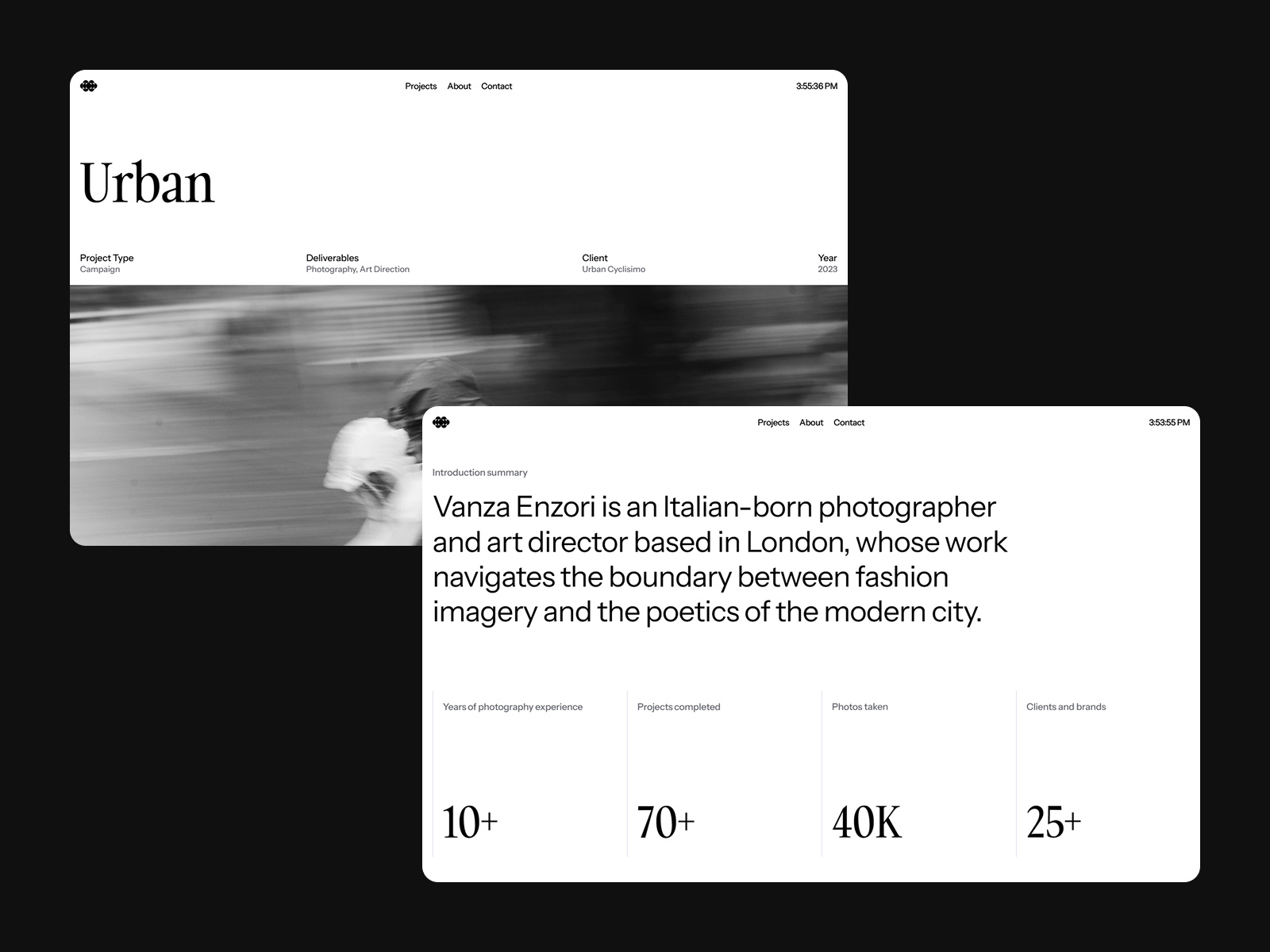 Vanza - Framer Portfolio Template portfolio typography ui webdesign