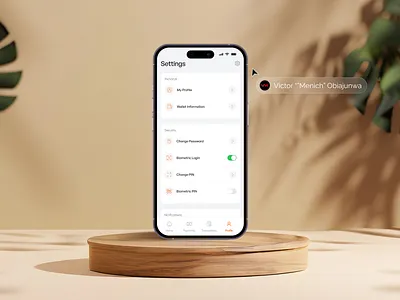 Mobile Fintech Settings UI screen fintech fintech app fintech ui graphic design mobile app mobile desigb product design ui ui design uiux