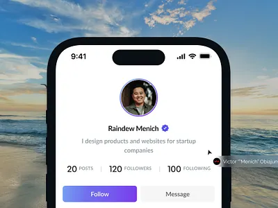Social Media User Profile UI app design mobile app design mobile design mobile ui social media app social media profile ui user profile