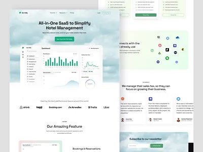Hotel Management SaaS Landing Page booking platform clean design hotel hotel booking landing page management management landing page management website product design redesign saas saas landing page visual design webdesign website website redesign