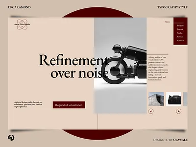 Aurex Noir - Hero design studio editorial style graphic design hero section layout minimalist modular grid layout premium premium websites serif typography design ui ui design web design web design inspiration website website design website hero section
