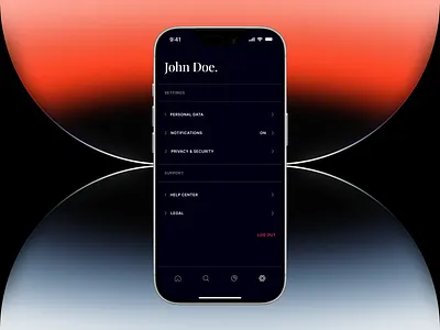 Settings Page · Minimal iOS Dark Mode app settings clean design dark mode ui editorial ui figma design ios ui minimal ui mobile app mobile app design product design profile settings settings screen ui user settings ux ux ui design