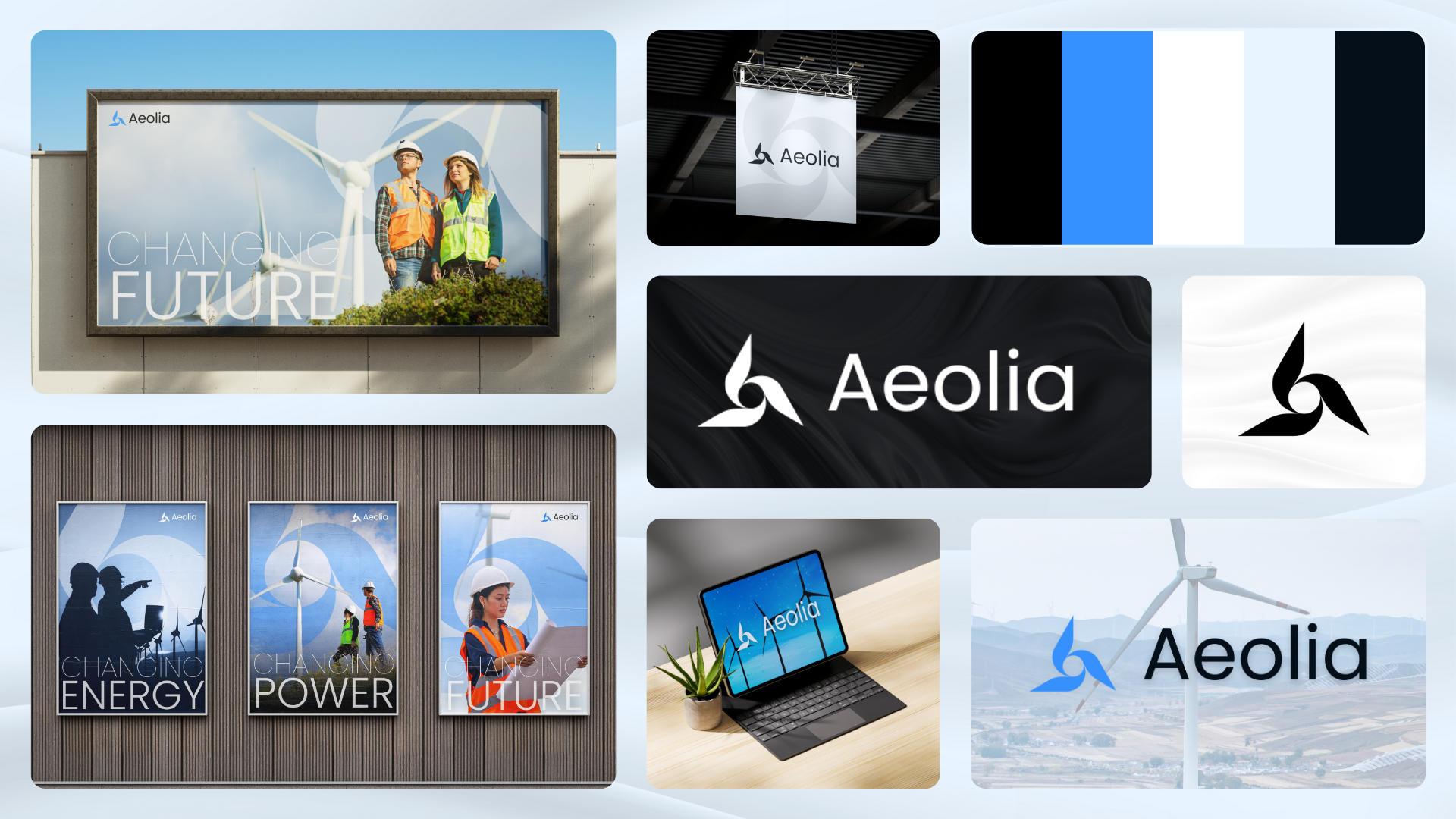 Aeolia - Clean Energy Branding brand identity branding clean energy corporate branding energy energy branding sustainability visual system wind energy