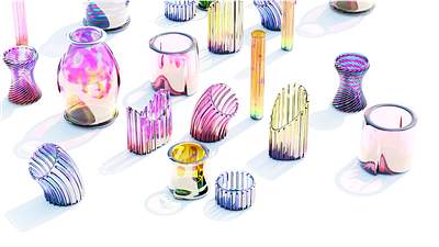 Breakable — colors of the rainbow 3d b3d blender bourbon caustics cgi colors design glass illustration vase vases whisky