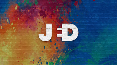 Jeff Ernst Design Logo/Background colorful graphic design logo monogram negative space vector
