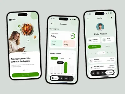 Wellness & Nutrition App Design ai app design ai nutrition android app design app ui app ui ux calorie calorie counter calorie tracking diet app diet tracker food app design food tracker healthy app meal app meal planner mobile app ui mobile app ui ux nutrition app wellness app white app