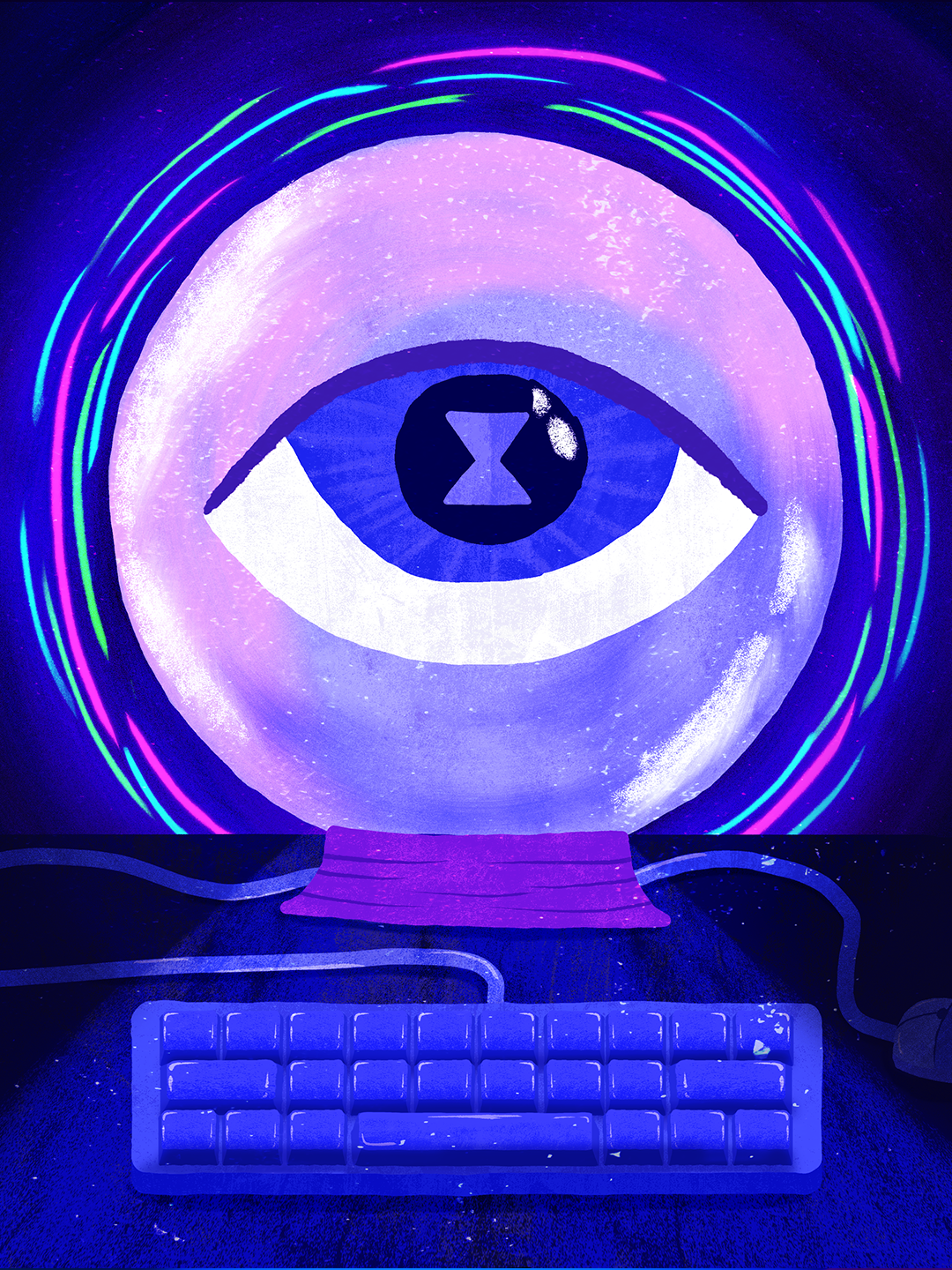 2D illustration | Profile Pic | Crystal Ball 2d hand drawn illustration inspo sytyle