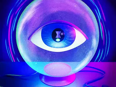 Animated 2D 3D illustration | Mystic Crystal Ball ✨🔮 2d animation 2d illustration 3d illustration 3d modeling after effects inspo motion graphics