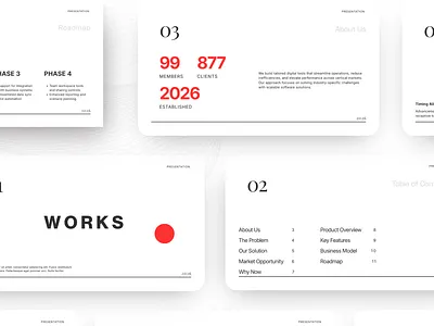 Classic Minimal Pitch Deck Presentation Template Design