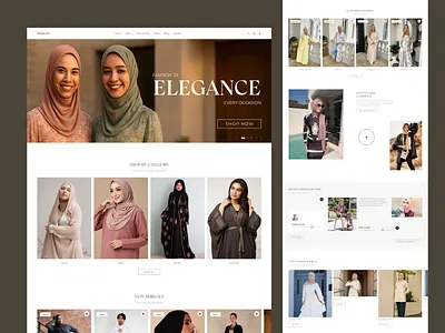 Islamic Fashion E-Commerce Website creative design digital fashion ecommerce design fashion ecommerce fashion website hijab fashion islamic fashion landing page lifestyle fashion luxury fashion minimal design modern design modest fashion no code development online store shopify design web design web development women fashion