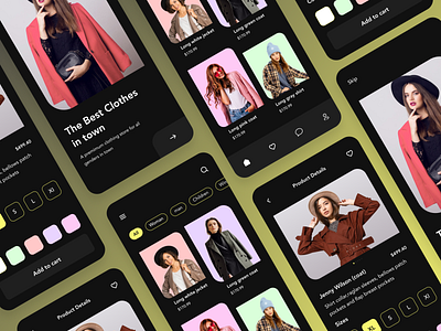 Fashion store mobile app application cloth design home mobile app online store product shopping store style ui uiux ux