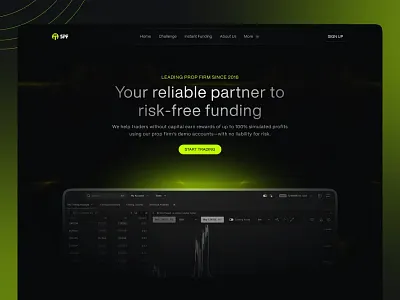Prop Trading Firm crypto landing page crypto trading prop trading trading landing page trading platform web design