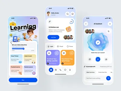 Personalized Learning Powered By AI App Design app design e learning e learning app education education app education design learning learning platform mobile app mobile app design mobile ui online class online course online education ui ui design