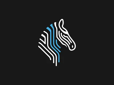 Zebra Head Modern Logo animal branding design graphic design head icon illustration lineart logo logos tech technology vector zebra logo