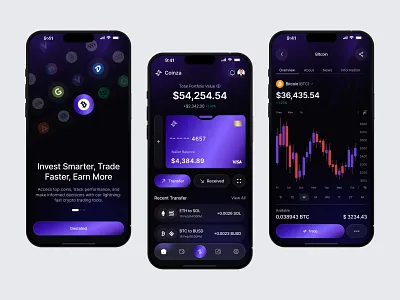 Finance App app design app design inspiration bitcoin blockchain app crypto crypto dashboard crypto ui digital wallet app finance app financial app fintech app mobile mobile app design modern app oripio product design trading app user experience