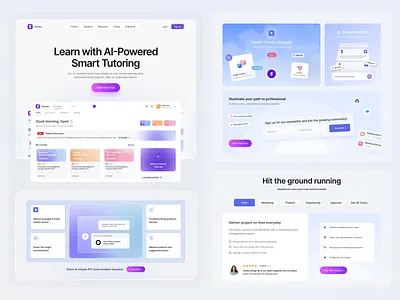AI Tutoring Website UI education interface product service startup ui ux web