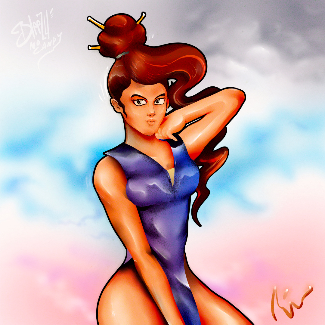 "Shinki girl" art branding cartoon character color pencil cover design draw dream girl illustration manga music video game vintage water ink